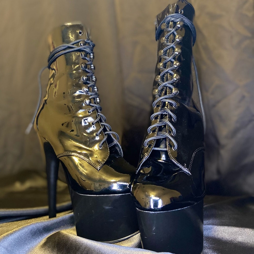 Women’s Black PLEASER ankle Boots, work boots - dance/pole wear